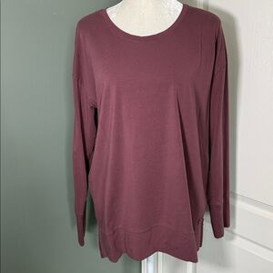 Life is Good Women’s Long Sleeve Crusher-Flex Tunic Top rich mauve Size Large